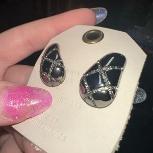 Anthropologie The Petra Criss-Cross Pavé Drop Earrings